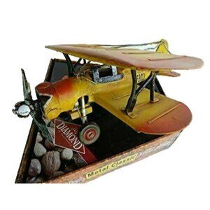 Vintage Airplane Yellow Metal Classic Collection 2002 Sherwood Brand Diamond